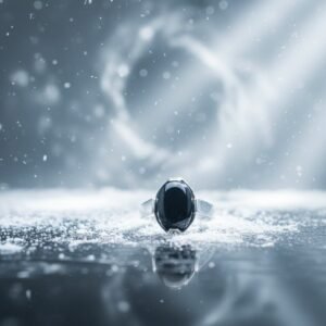 Sleeken Noir Ring M1 — Natural Black Agate in 925 Sterling Silver